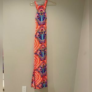 EUC Mara Hoffman High Neck Column Dress Fountain Coral Sz.6